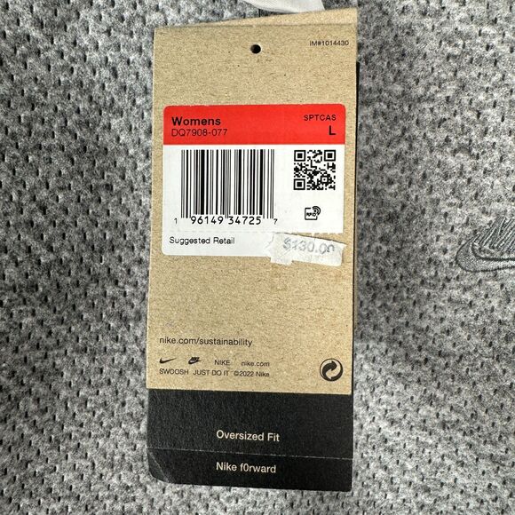 Nike Forward Tech Pack DQ7908-077 Therma-Fit Grey Crop Long Sleeve Large NEW - Picture 7 of 11